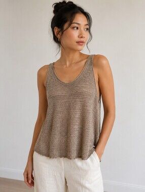 Aritzia Babaton Eugenie Knit Tank Top NWT Heather Tawny Medium